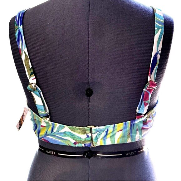 TIME & TRU Tropical Print Swimsuit Bikini Top Women 3X (24W-26W) Adjustable NEW - Picture 2 of 15